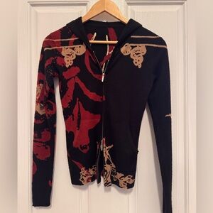 Vintage Raw 7 hooded cashmere sweater, two way zipper, softest cashmere